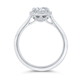 14K White Gold Diamond Halo Engagement Ring- Special Order Only
